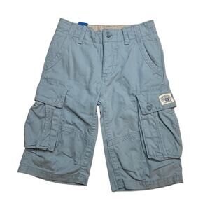 NEW Gap Kids Blue Cargo Shorts sz 8 Mid-Rise Relaxed Fit Longer Length Shorts